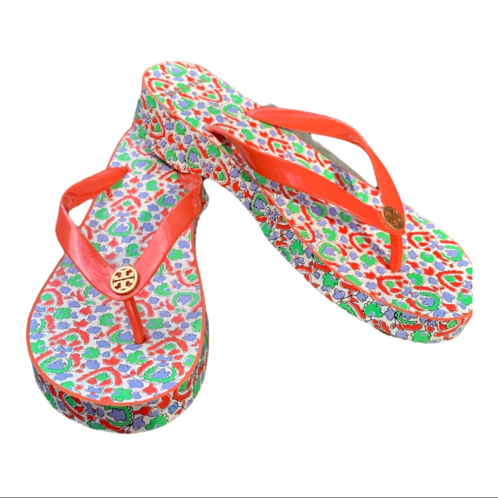 Slides TORY BURCH - Cut-Out Wedge
Flip Flop 63895 Poppy Red Sz. 10